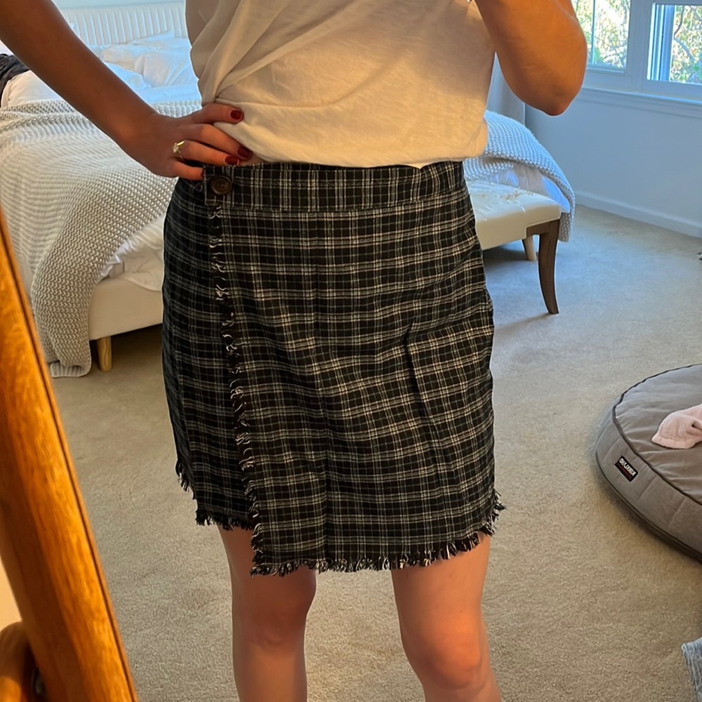 Urban Outfitters Black and Navy Wrap Mini Skirt